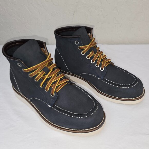 Schnee ELM Italian Collection Women’s Blue Nubuck 6" Moc Toe Lace Up Boots Sz 40 - Picture 2 of 10